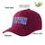 Custom Burgundy Royal Blue Baseball Cap Curved Eaves Hats Vintage Design for Men/Women/Youth