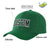 Custom Dark Green Black Baseball Cap Curved Eaves Hats Vintage Design for Men/Women/Youth