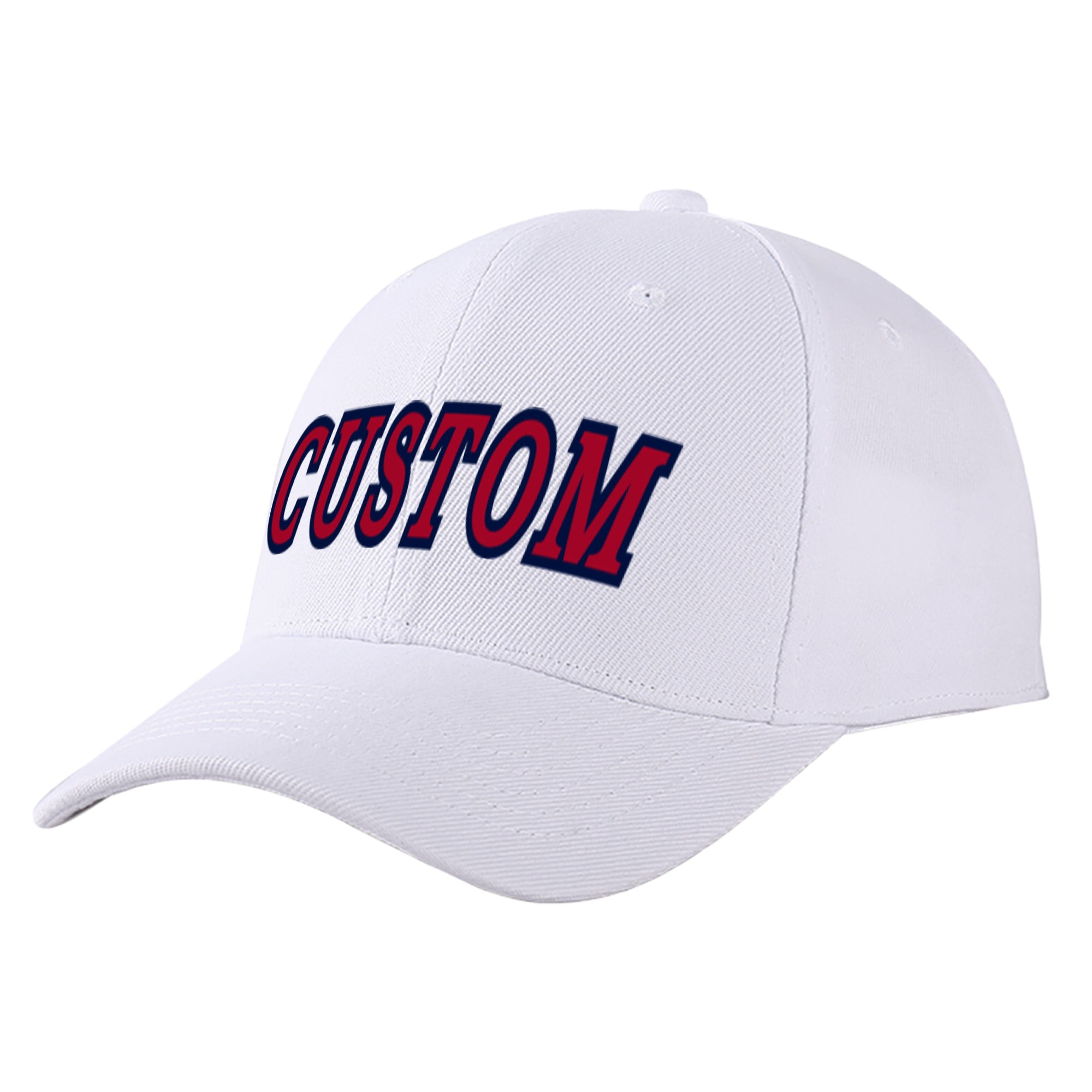 Custom White Red Baseball Cap Curved Eaves Hats Vintage Design for Men/Women/Youth