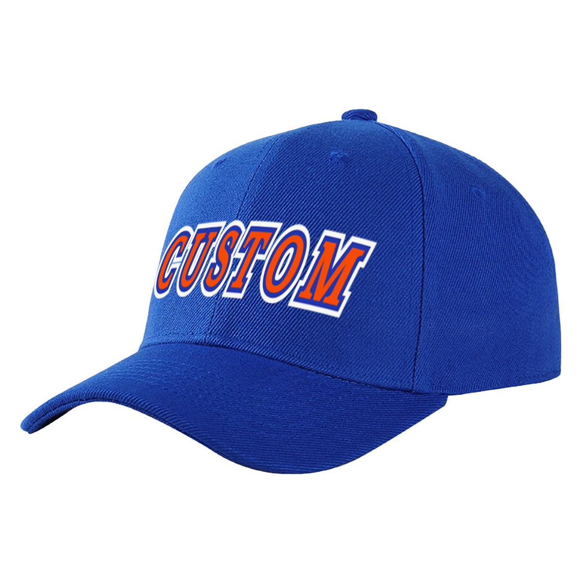 Custom Royal Blue Orange Baseball Cap Curved Eaves Hats Vintage Design for Men/Women/Youth