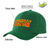 Custom Dark Green Red Baseball Cap Curved Eaves Hats Vintage Design for Men/Women/Youth