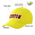 Custom Light Yellow Black Baseball Cap Curved Eaves Hats Vintage Design for Men/Women/Youth