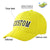 Custom Light Yellow Black Baseball Cap Curved Eaves Hats Vintage Design for Men/Women/Youth