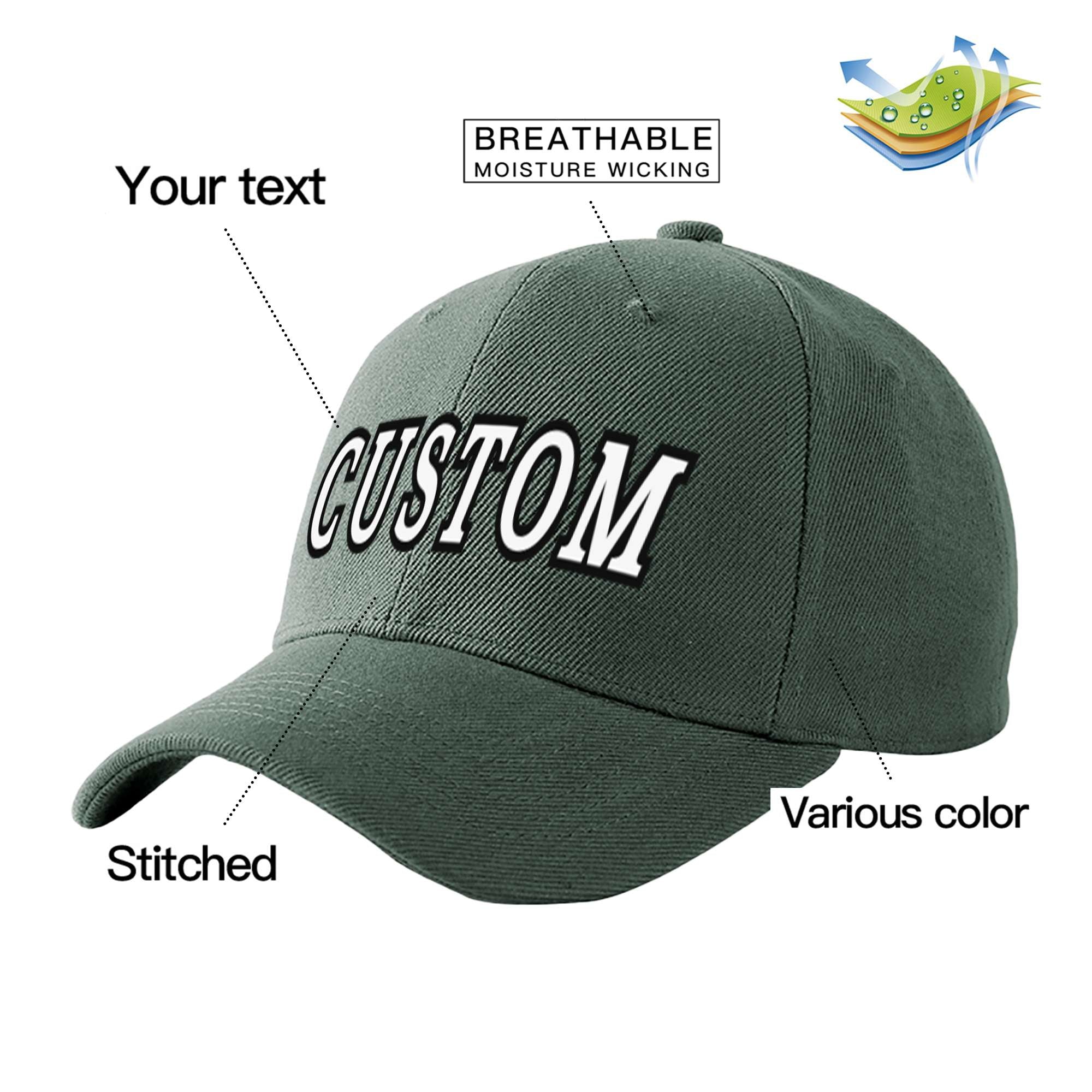 Custom Dark Gray White Baseball Cap Curved Eaves Hats Vintage Design for Men/Women/Youth