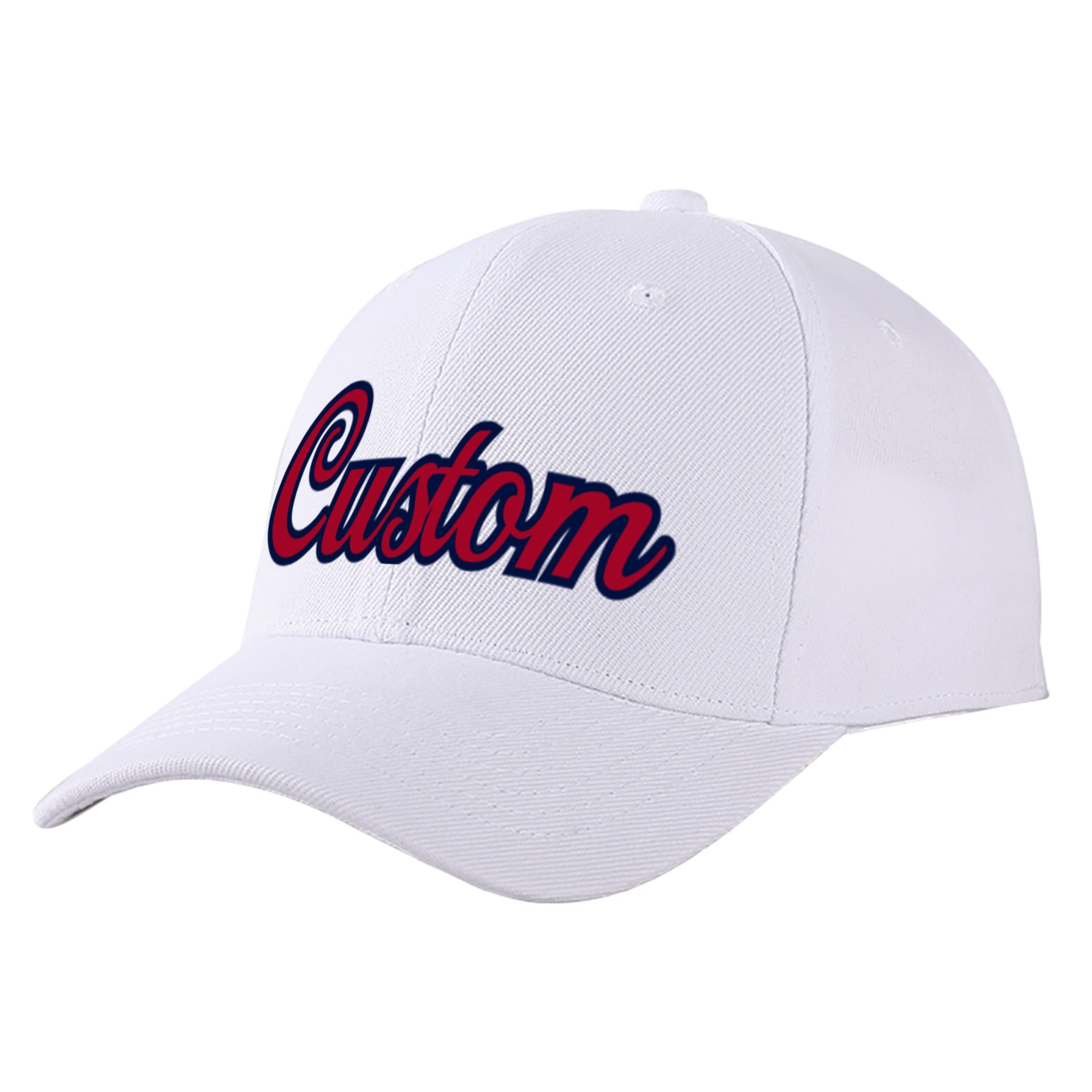 Custom White Red Baseball Cap Curved Eaves Hats Vintage Design for Men/Women/Youth