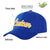 Custom Royal Blue Yellow Baseball Cap Curved Eaves Hats Vintage Design for Men/Women/Youth