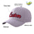 Custom Gray Red Baseball Cap Curved Eaves Hats Vintage Design for Men/Women/Youth