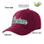 Custom Burgundy Kelly Green Baseball Cap Curved Eaves Hats Vintage Design for Men/Women/Youth