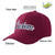 Custom Burgundy Navy Baseball Cap Curved Eaves Hats Vintage Design for Men/Women/Youth