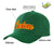 Custom Dark Green Red Baseball Cap Curved Eaves Hats Vintage Design for Men/Women/Youth