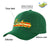 Custom Dark Green Usa Baseball Cap Curved Eaves Hats Vintage Design for Men/Women/Youth