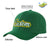 Custom Dark Green White Baseball Cap Curved Eaves Hats Vintage Design for Men/Women/Youth