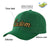 Custom Dark Green Old Gold Baseball Cap Curved Eaves Hats Vintage Design for Men/Women/Youth