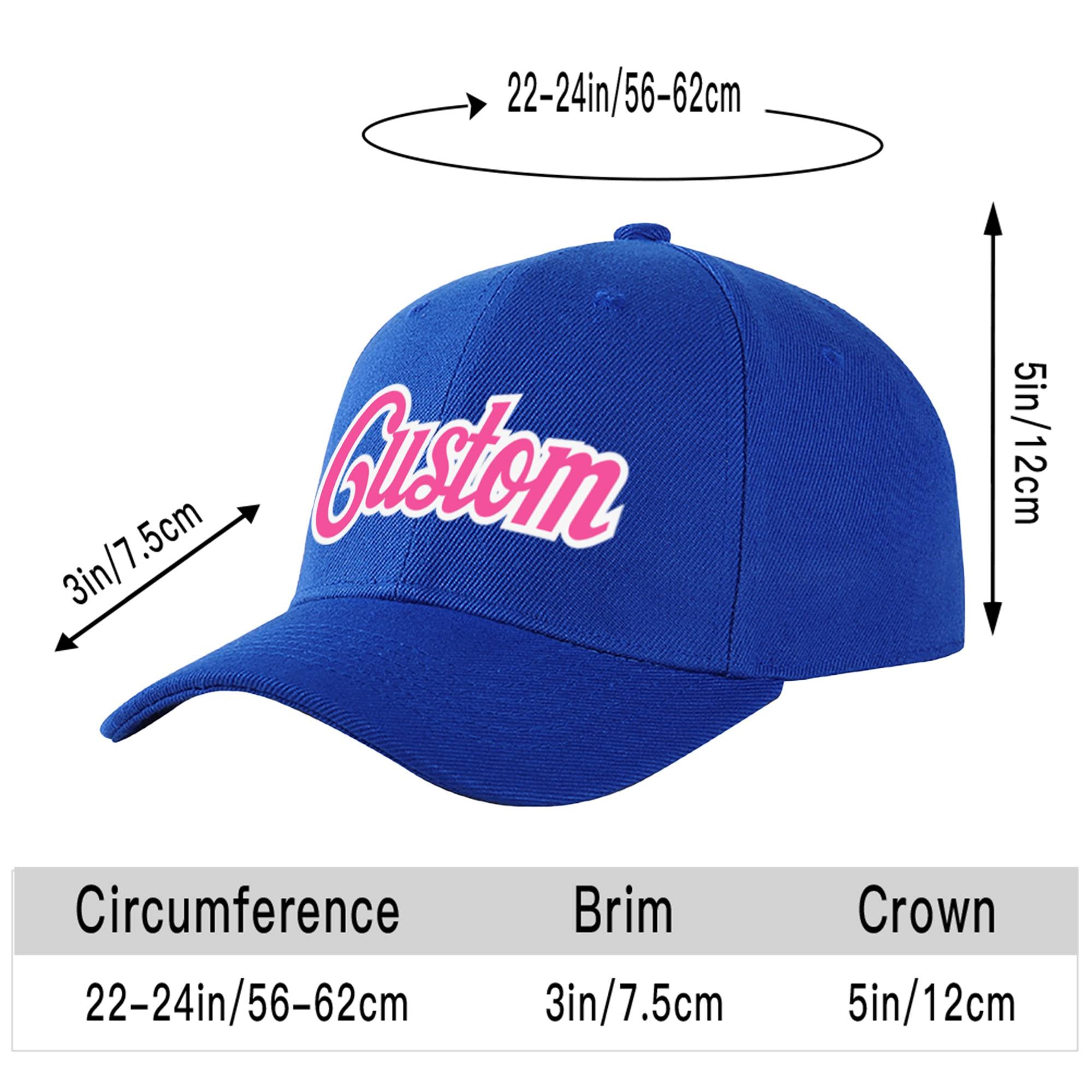 Custom Royal Blue Pink Baseball Cap Curved Eaves Hats Vintage Design for Men/Women/Youth