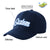 Custom Navy White Baseball Cap Curved Eaves Hats Vintage Design for Men/Women/Youth