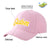 Custom Pink Yellow Baseball Cap Curved Eaves Hats Vintage Design for Men/Women/Youth