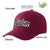 Custom Burgundy Black Baseball Cap Curved Eaves Hats Vintage Design for Men/Women/Youth