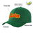 Custom Dark Green Red Baseball Cap Curved Eaves Hats Vintage Design for Men/Women/Youth