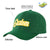 Custom Dark Green White Baseball Cap Curved Eaves Hats Vintage Design for Men/Women/Youth