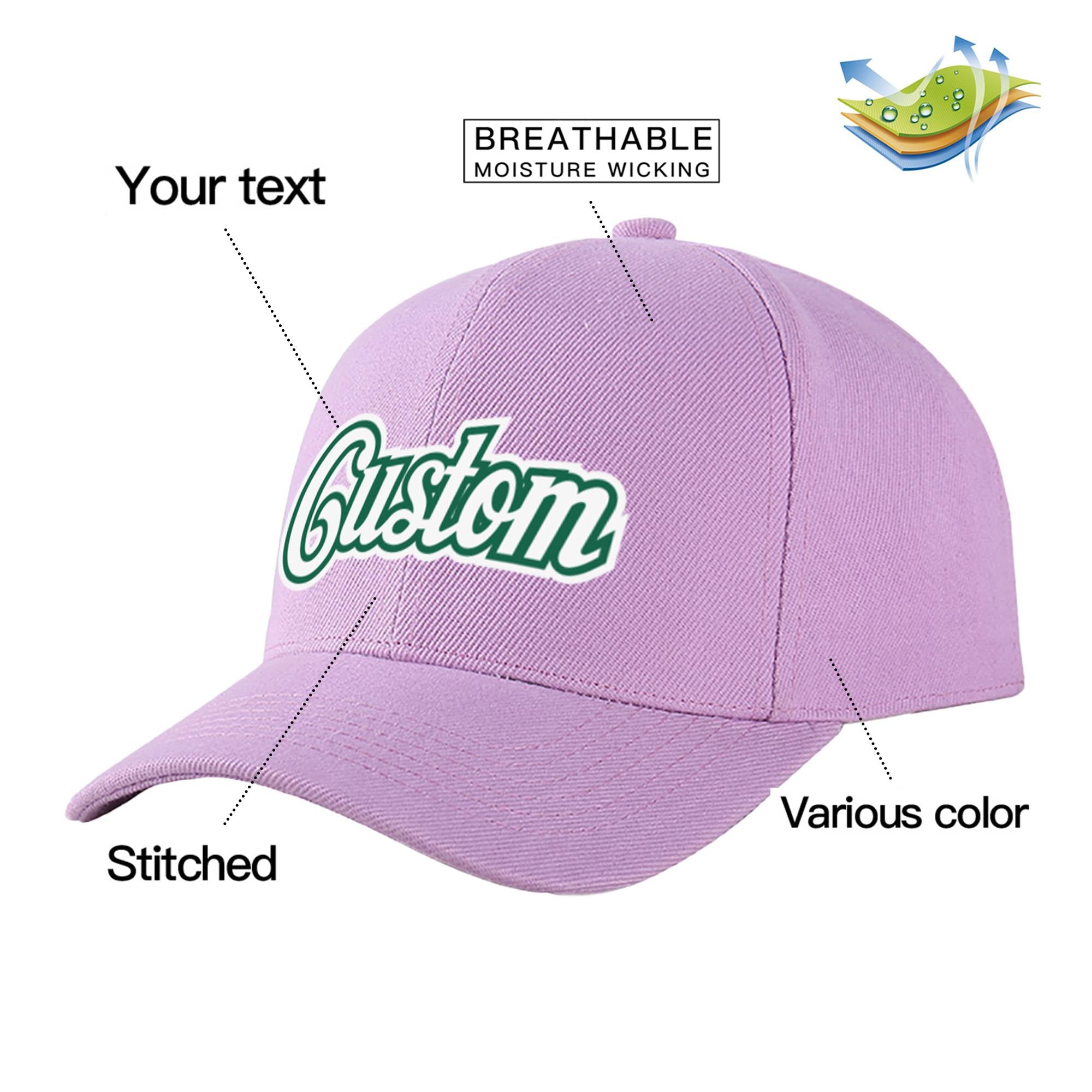 Custom Light Purple White Baseball Cap Curved Eaves Hats Vintage Design for Men/Women/Youth