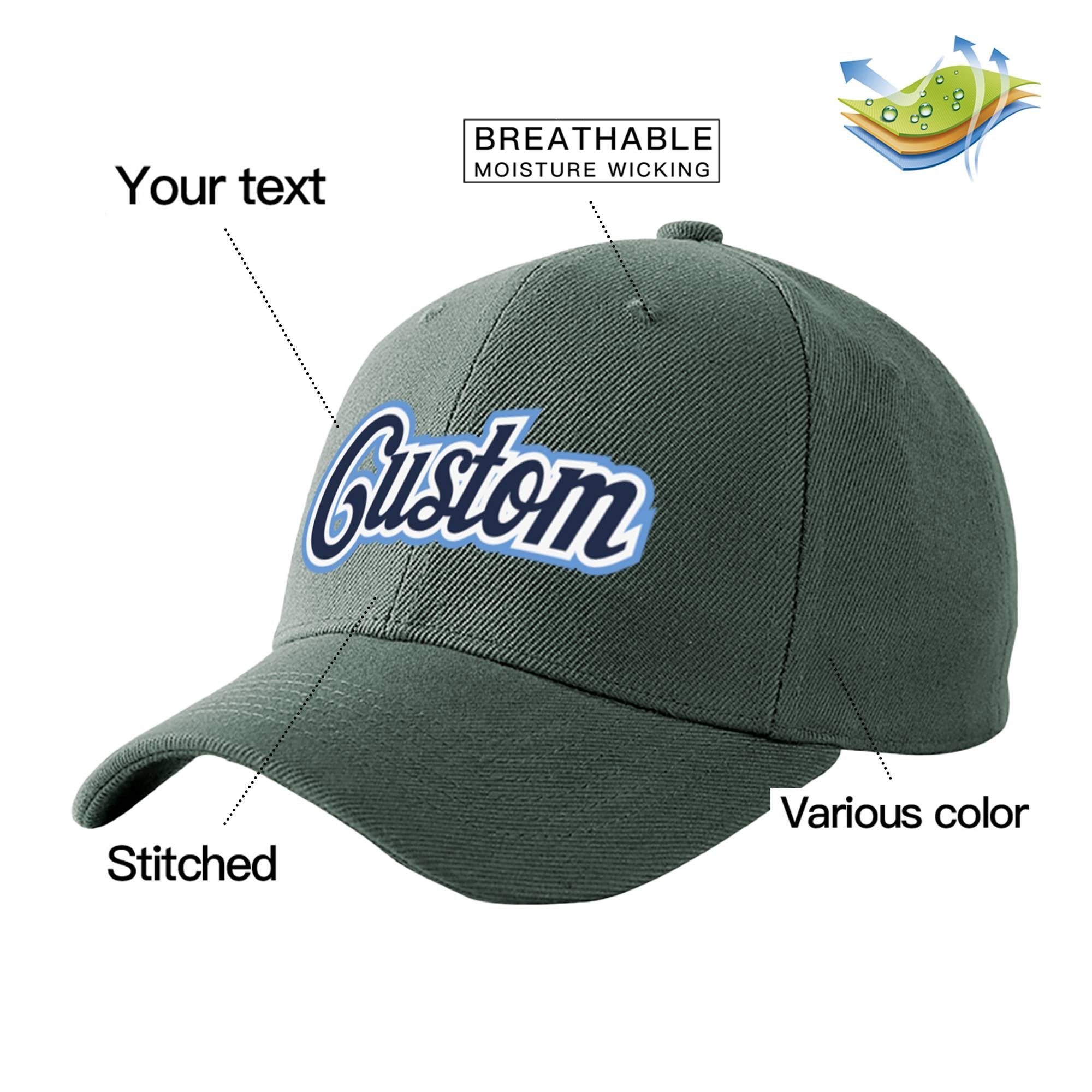 Custom Dark Gray Navy Baseball Cap Curved Eaves Hats Vintage Design for Men/Women/Youth