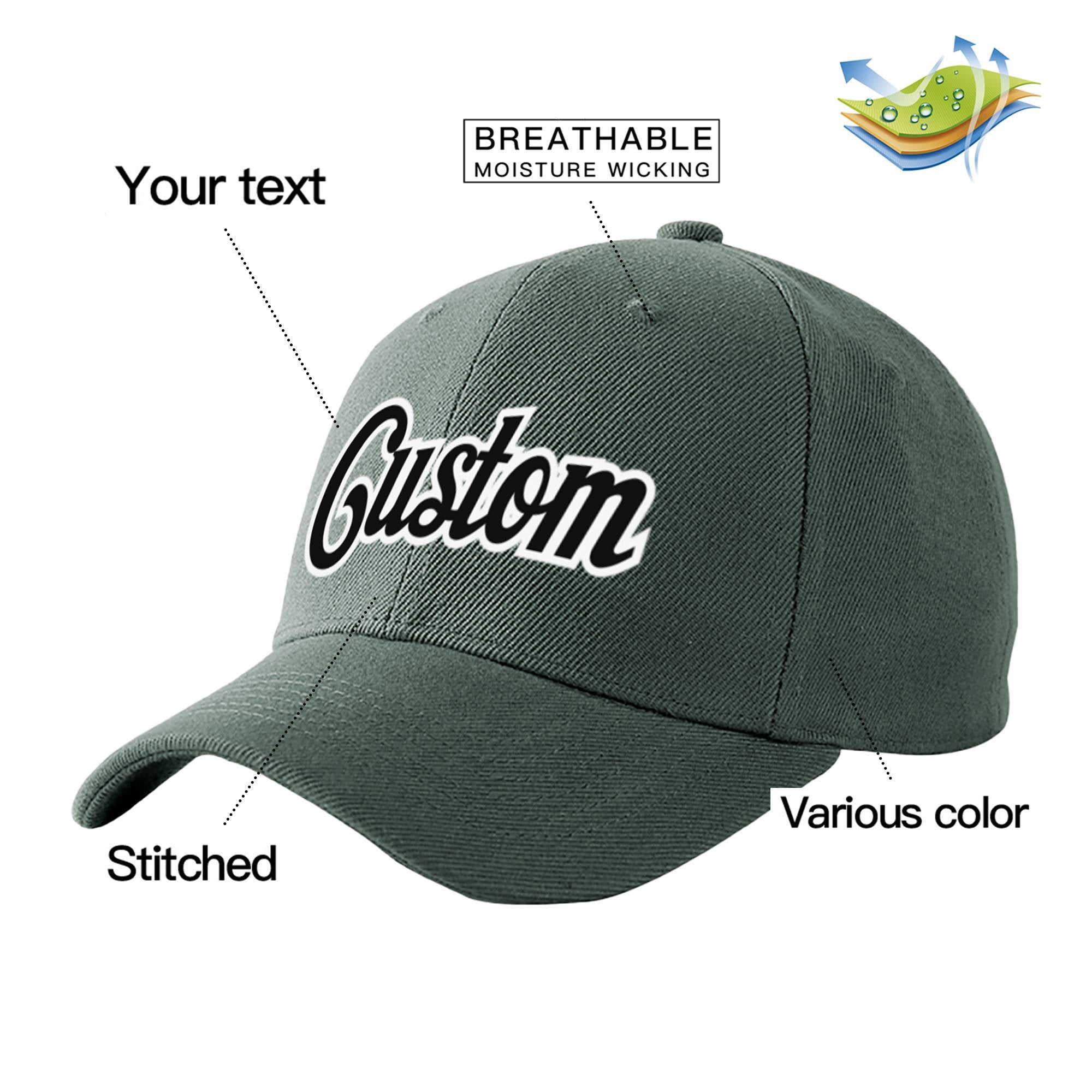 Custom Dark Gray Black Baseball Cap Curved Eaves Hats Vintage Design for Men/Women/Youth