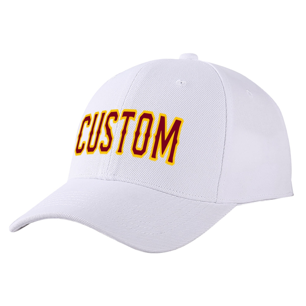 Custom White Crimson Baseball Cap Curved Eaves Hats Vintage Design for Men/Women/Youth