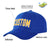 Custom Royal Blue Yellow Baseball Cap Curved Eaves Hats Vintage Design for Men/Women/Youth