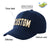 Custom Navy White Baseball Cap Curved Eaves Hats Vintage Design for Men/Women/Youth