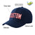 Custom Navy White Baseball Cap Curved Eaves Hats Vintage Design for Men/Women/Youth