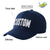 Custom Navy Gray Baseball Cap Curved Eaves Hats Vintage Design for Men/Women/Youth