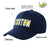 Custom Navy Yellow Baseball Cap Curved Eaves Hats Vintage Design for Men/Women/Youth