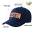 Custom Navy Orange Baseball Cap Curved Eaves Hats Vintage Design for Men/Women/Youth