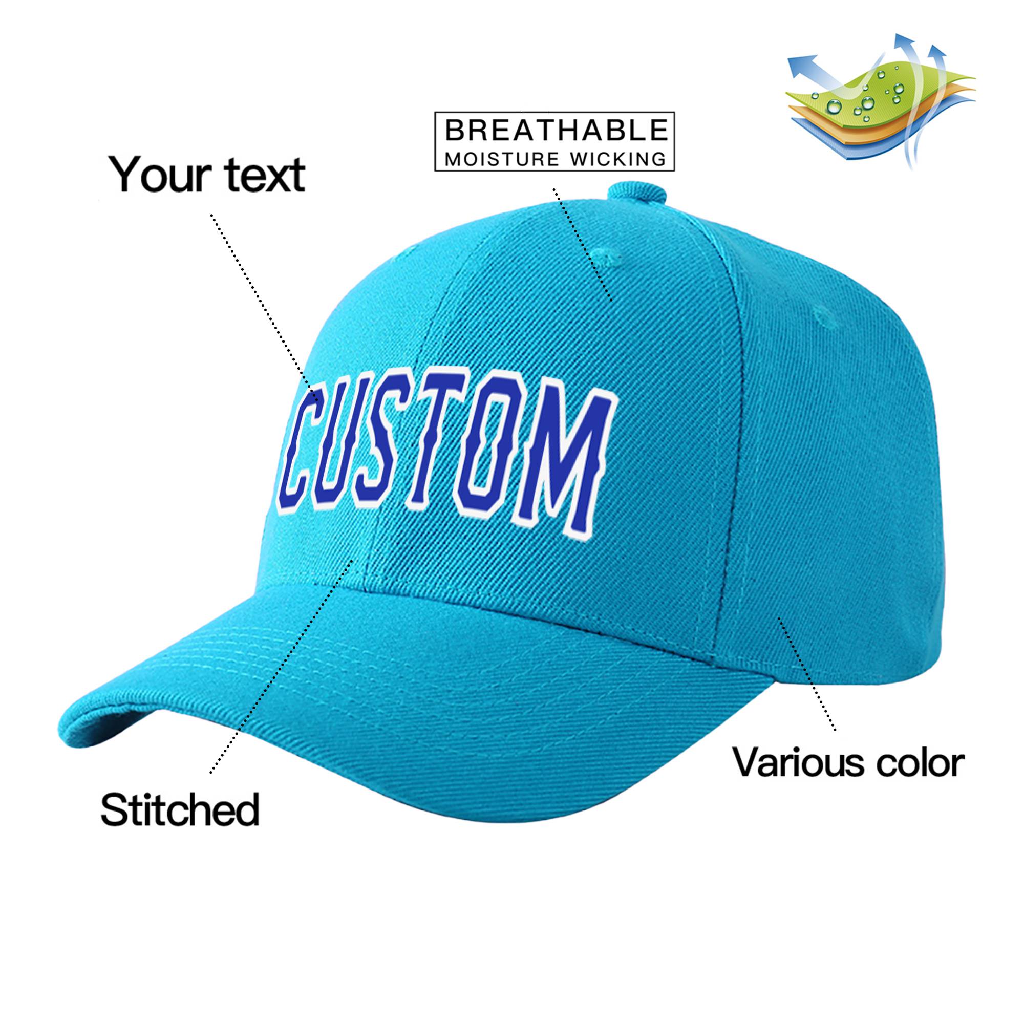 Custom Royal Royal Blue Baseball Cap Curved Eaves Hats Vintage Design for Men/Women/Youth