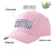 Custom Pink White Baseball Cap Curved Eaves Hats Vintage Design for Men/Women/Youth