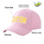 Custom Pink Yellow Baseball Cap Curved Eaves Hats Vintage Design for Men/Women/Youth