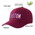 Custom Burgundy White Baseball Cap Curved Eaves Hats Vintage Design for Men/Women/Youth