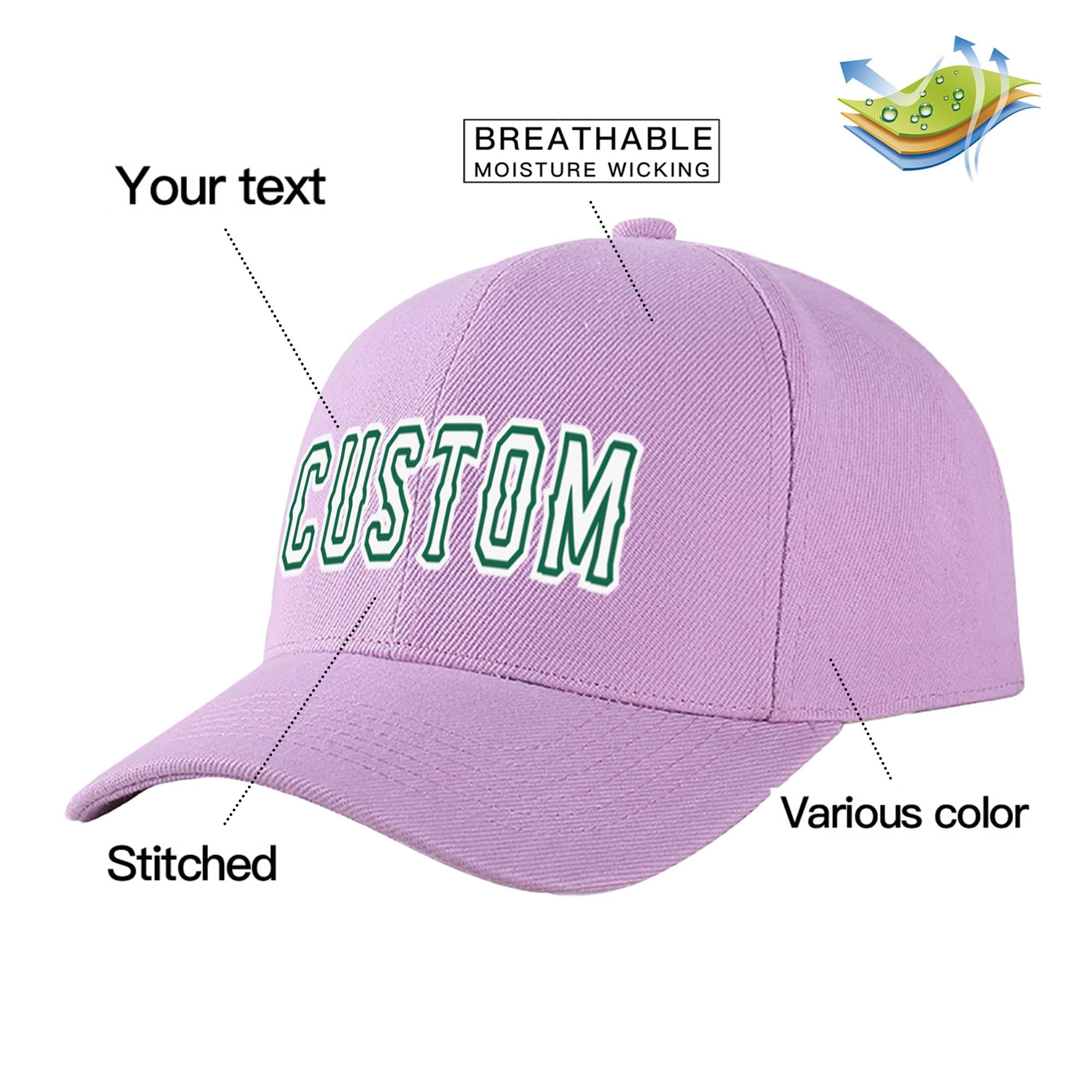 Custom Light Purple White Baseball Cap Curved Eaves Hats Vintage Design for Men/Women/Youth