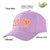 Custom Light Purple Orange Baseball Cap Curved Eaves Hats Vintage Design for Men/Women/Youth