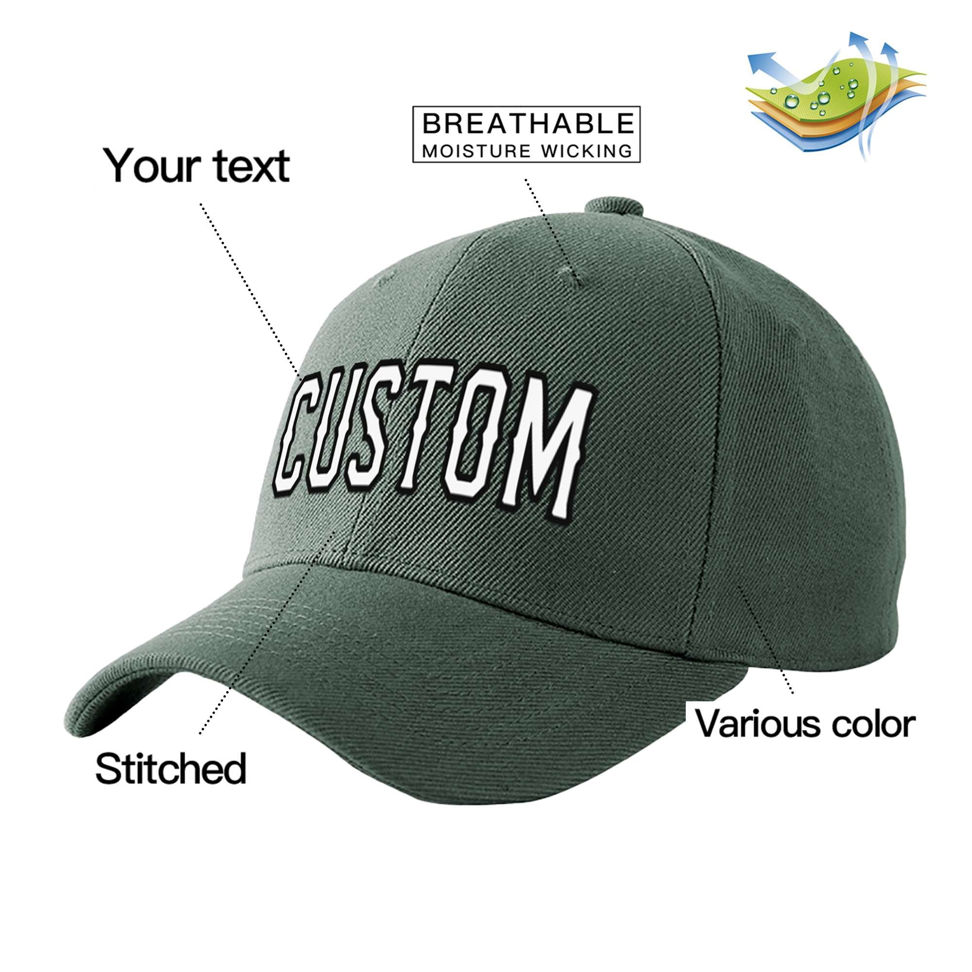 Custom Dark Gray White Baseball Cap Curved Eaves Hats Vintage Design for Men/Women/Youth