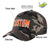 Custom Camo Orange Baseball Cap Curved Eaves Hats Vintage Design for Men/Women/Youth