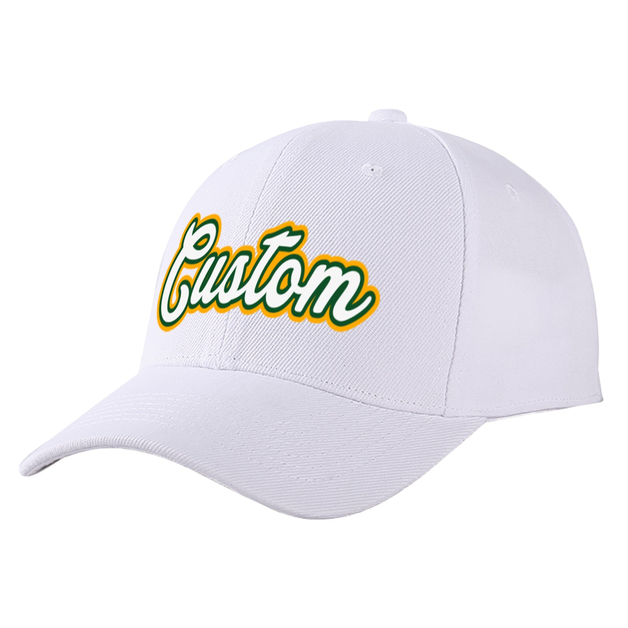 Custom White Baseball Cap Curved Eaves Hats Vintage Design for Men/Women/Youth