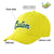 Custom Light Yellow Athletic Green Baseball Cap Curved Eaves Hats Vintage Design for Men/Women/Youth