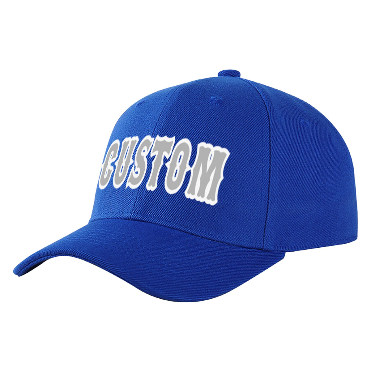 Custom Royal Blue Gray Baseball Cap Curved Eaves Hats Vintage Design for Men/Women/Youth