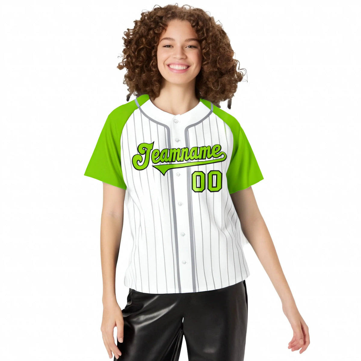 Custom White Aqua Pinstripe Black-White Authentic Raglan Sleeves Baseball Jersey