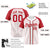 Custom White Red Pinstripe Red-White Authentic Raglan Sleeves Baseball Jersey