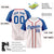 Custom White Blue Pinstripe Blue-Crimson Authentic Raglan Sleeves Baseball Jersey