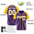 Custom Purple Yellow Pinstripe Yellow-White Authentic Raglan Sleeves Baseball Jersey