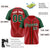 Custom Crimson Green Pinstripe Green-White Authentic Raglan Sleeves Baseball Jersey