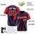 Custom Navy Red Pinstripe Red-White Authentic Raglan Sleeves Baseball Jersey